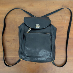 Laura USA Vintage Black Leather Backpack